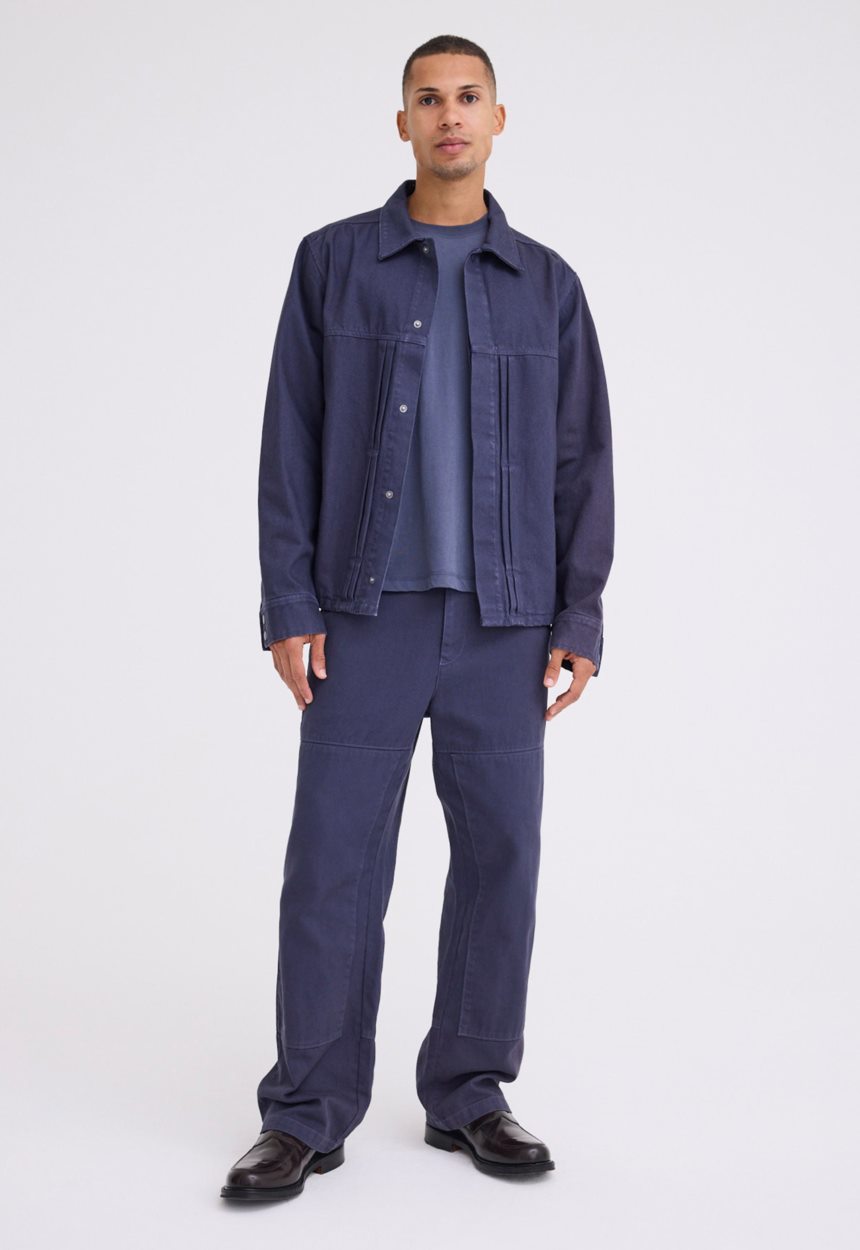 Jac + Jack Damien Pleated Denim Jacket - Sly Blue